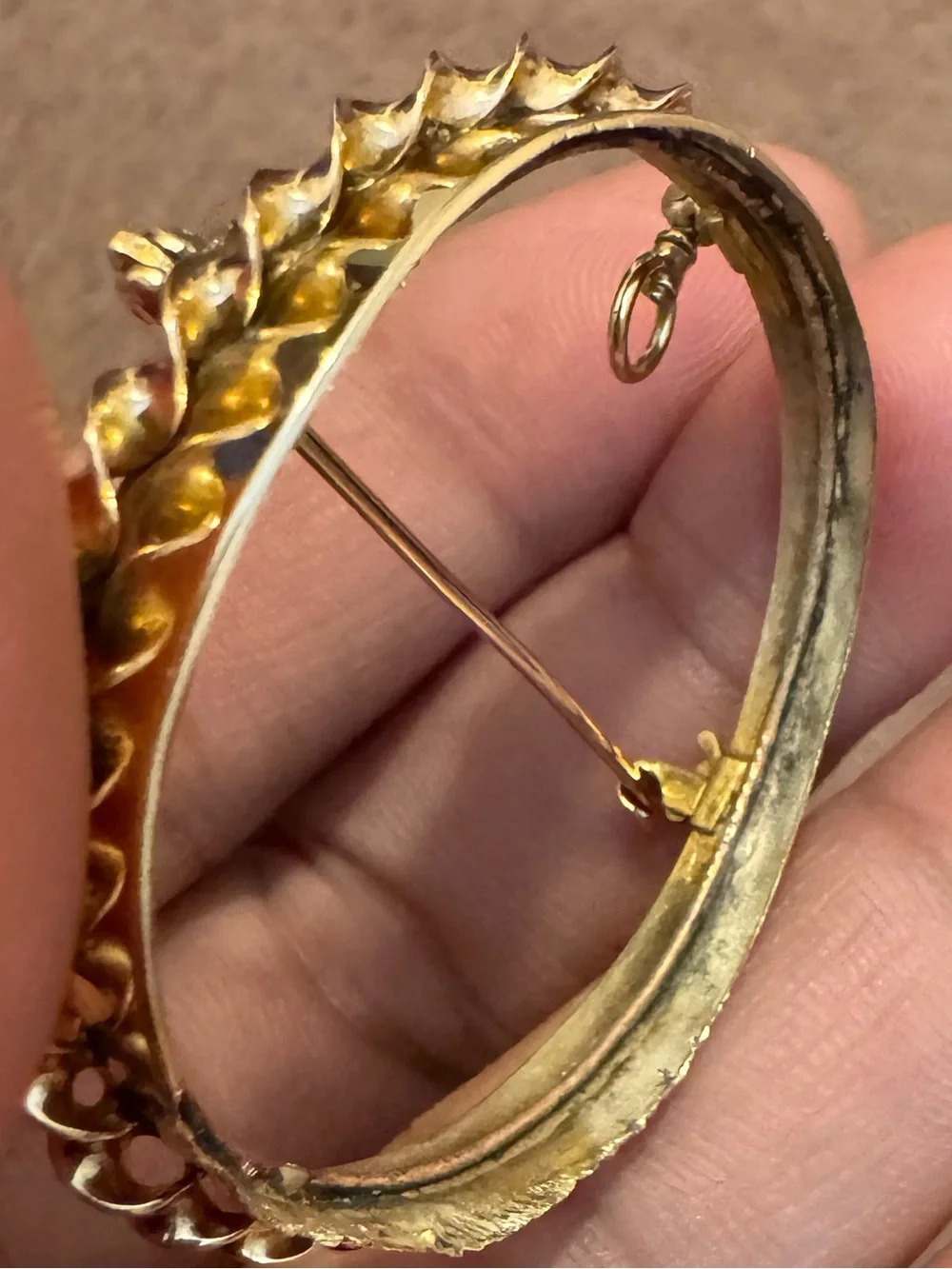 Vintage Scrap Solid 10k Gold Cameo Setting, 6.5g